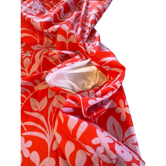 Voyageur By Mersea Capri Pink Floral Square Neck Flutter Sleeve Dress Small - Picture 9 of 9